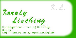 karoly lisching business card